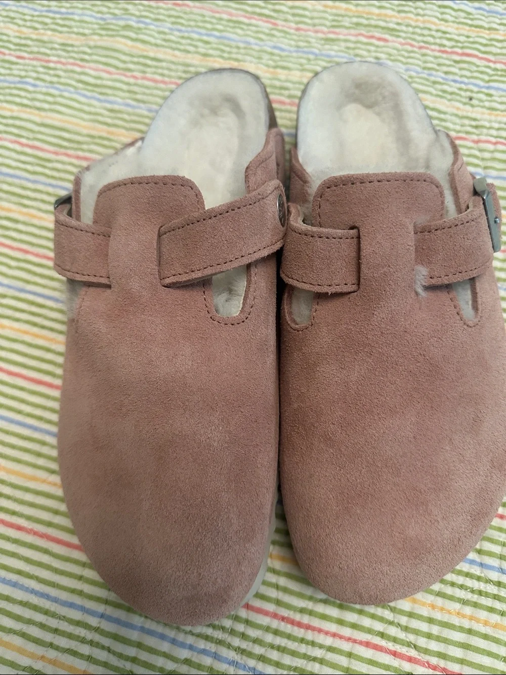 Birkenstock Kids Dusty Rose Suede Clog with Cork Midsole